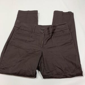 Kenar Women's Mid-Rise Ankle Length Straight Pants Brown Size 8